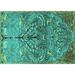 White 36 x 24 x 0.35 in Area Rug - Alcott Hill® Magrans Turquoise/Green Rug Polyester/Wool | 36 H x 24 W x 0.35 D in | Wayfair
