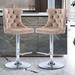 Rosdorf Park Metal Base Bar Stools w/ Footrest, Swivel & Adjusatble Height Upholstered/Velvet/Metal in Brown | 18.1 W x 15.7 D in | Wayfair