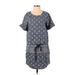 Gap Casual Dress - DropWaist Scoop Neck Short sleeves: Blue Dresses - Women's Size X-Small