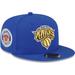 Men's New Era Blue York Knicks 2x NBA Champions Metallic Undervisor 59FIFTY Fitted Hat