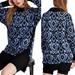 Free People Dresses | Free People Wallpaper Tunic Sweater Dress | Color: Black/Blue | Size: Xs