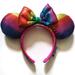 Disney Accessories | Disneyparks Rainbow Minnie Mouse Ears -E | Color: Red | Size: Os