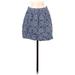 J.Crew Factory Store Casual Mini Skirt Mini: Blue Floral Bottoms - Women's Size X-Small
