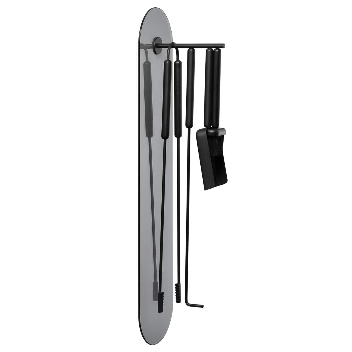 Blomus Kamingarnitur Kaminbesteck Kaminwerkzeug Kaminset 5tlg ASHI mit Magnethalterung wandhängend schwarz Image
