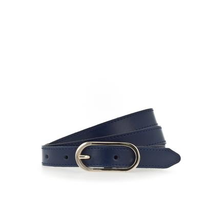 Ledergürtel TAMARIS, Damen, Gr. 95, blau, Rindsleder, unifarben, casual,feminin,modisch, Gürtel, Schmale Schließe, leicht genarbte Oberfläche, 2 cm breit Image
