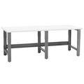 BenchPro 30 x 120 x 30 to 36 in. Adjustable Height Roosevelt Workbenches with Formica Laminate Top Gray & White