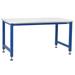 36 x 60 x 30-42 in. Adams Electric Lift Workbenches with Formica Laminate & Round Front Edge Top Light Blue & White