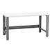 BenchPro 36 x 60 x 30 to 36 in. Adjustable Height Roosevelt Workbenches with Formica Laminate Top Gray & White