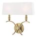 -Two Light Large Wall Sconce in Style-14.5 inches Wide By 14.75 inches High-Aged Brass Finish Bailey Street Home 735-Bel-2941717