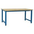 48 x 120 in. Kennedy Workbenches with Solid 1.75 in. Thick Lacquered Finish Maple Butcher Block Top Light Blue