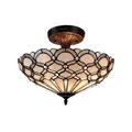 Amora Lighting 17 in. Wide Tiffany Style Ceiling Fixture Lamp