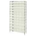 12-Shelf Chrome Wire Shelving Unit With 55 Clear Plastic Storage Bins