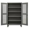 Durham HDCV243678-4S95 36 in. 12 Gauge 4 Adjustable Shelves & Recessed Door Style with Lockable Ventilated Heavy Duty Cabinets Gray