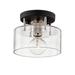 Troy Lighting Bergamot Station 8 Inch 1 Light Semi Flush Mount - C7550-TBK/PN