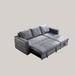 Brown/Gray Sectional - Rosdorf Park Gunaseelan 90.5" Wide Velvet Reversible Sleeper Sofa & Chaise Velvet | 37 H x 90.5 W x 35.8 D in | Wayfair