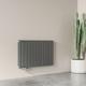 Radiateur eau chaude horizontal anthracite acier classique basse témperature chauffage central H.60