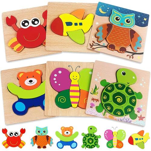 Holzpuzzle für Kleinkinder – Tierpuzzles für 1 2 3 Jahre alte Jungen und Mädchen, Lernspielzeug für
