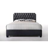 Red Barrel Studio® Eastern King Bed Upholstered/Faux leather in Black | 49 H x 63 W x 85 D in | Wayfair F07D2AAB38DE4E9C8B2CDF065C193EF8