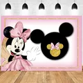 Arrière-Plan de Photographie Rose Disney Minnie Mouse Gril en Vinyle Lumineux pour Studio Photo