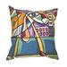 Handmade Multi-colored Dog Throw Pillow Cover , Handmade in India