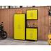 Wade Logan® Aseem 3-Piece Storage Garage Set Manufactured Wood in Yellow/Black | 73.43 H x 63.78 W x 17.72 D in | Wayfair