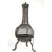 Rustic Outdoor Steel Cast Iron Chimenea Wood Fire Pit - 21.5 inches D x 53 inches H