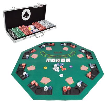 48-Inch Poker Table Top and 500 Chips Set - Foldable Topper
