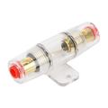 Car Audio Power Fuseholder Heat Resistant Copper Clear Shell Protective 60A Car Inline Audio Power Fuse Block For Auto Stereo System