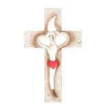 Etereauty Cross Wall Crucifix Wood Resin Figurine Crosses Pendant God Bless Hanging Decorative Statue Romantic Model Tabletop