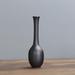 Black Minimalist Vase Table Vase Desktop Decoration Modern Ceramic Flower Vase for Decor in Living Room/Kitchen/Bedroom/Office/Shelf/Fireplace - Black 19x6cm