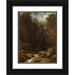 Albert Bierstadt 11x14 Black Ornate Wood Framed Double Matted Museum Art Print Titled: Glen Ellis Falls