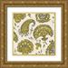 Zarris Chariklia 20x20 Gold Ornate Wood Framed with Double Matting Museum Art Print Titled - Block Print Tapestry II