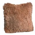 Anvazise Cushion Cover Fluffy Widely Applied Square Shaped Decorative Plush Sofa Pillowcases for Couch Brown