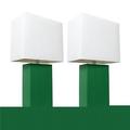 Elegant Designs Modern Leather Table Lamp with White Fabric Shade - Green Pack of 2