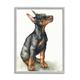 Stupell Industries Doberman Puppy Dog Pet Animal Watercolor Painting Framed Art Print Wall Art 11x14 By George Dyachenko