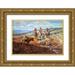 Russell Charles M. 24x17 Gold Ornate Wood Framed with Double Matting Museum Art Print Titled - White Mans Buffalo