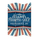 72 Inch 3 Panel Canvas Room Divider Independence Day Flag Blue Red- Saltoro Sherpi