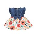 TAIAOJING Girls Dress St Print Patchwork Patrick s Princess Dress Day Baby Clovers Dress A-Line Dresses