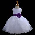 Ekidsbridal Shimmering Organza White Flower Girl Dress Weddings Layers Handmade Summer Easter Dress Special Occasions Pageant Toddler Girl s Clothing Holiday Bridal Baptism 4613S purple 12-18