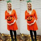 Women Mom Pregnancy Maternity Nursing Pumpkin Fashion Dresses Clothes