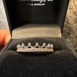 Disney Jewelry | Enchanted Disney Fine Jewelry Diamond Tiara Ring 1/10 Ct. T.W. In 10k White Gold | Color: Gold | Size: Os