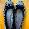 Coach Shoes | Coach Signature Logo Blk/Gray Ballet Flats With Bow Size 7 | Color: Black/Gray | Size: 7