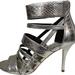 Michael Kors Shoes | Michael Kors Shiloh Open Toe Metallic Embossed Leather, Silver | Color: Silver | Size: 10
