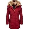 Wintermantel MARIKOO "Lieblings Jacke", Damen, Gr. L (40), rot (blutrot), Oberstoff: 100% Polyester, Futter: 100% Polyester, Wattierung: 100% Polyester, Ärmelfutter: 100% Polyester, Kunstpelz: 90% Polyacryl, 10% Polyester, casual, tailliert...