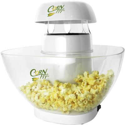 Cornfit pm 1160 Popcorn-Maker Weiß Glas Heißluft-Technologie 1200 Watt Heißluftgebläse
