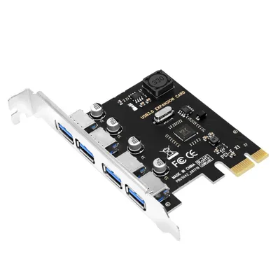 Carte d'extension PCI-E avec 4 ports USB 3.0 composant pour adaptateur HUB contrôleur USB 3.0