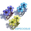 Broche en verre à strass pour femmes bijoux à la mode fleur couleur Rhodium ornement lys