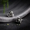 Boucles d'oreilles clous en argent pour femmes boucles d'oreilles en forme de fleur rose vintage