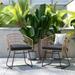 2PK Indoor/Outdoor Boho Rattan Rope Club Chairs-Seat Cushions