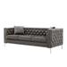 82.3" Velvet 3-Seat Sofa Jeweled Buttons Tufted Sofa Couch with 2 Pillows